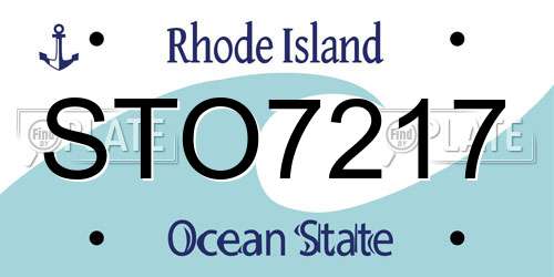 STO7217 Rhode Island License Plate