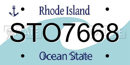 STO7668 Rhode Island License Plate