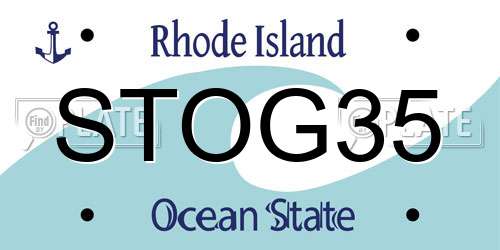 STOG35 Rhode Island License Plate