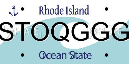 STOQGGG Rhode Island License Plate