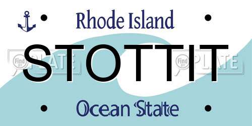 STOTTIT Rhode Island License Plate