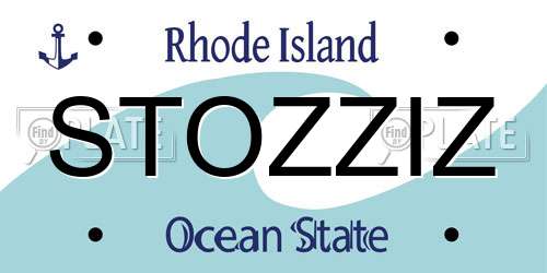 STOZZIZ Rhode Island License Plate