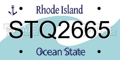 STQ2665 Rhode Island License Plate
