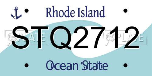 STQ2712 Rhode Island License Plate