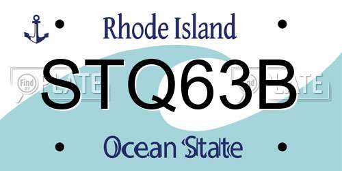 STQ63B Rhode Island License Plate