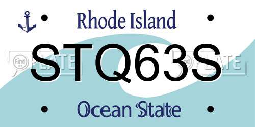 STQ63S Rhode Island License Plate