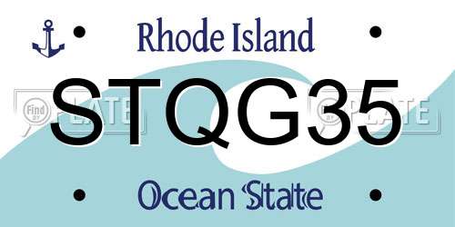 STQG35 Rhode Island License Plate