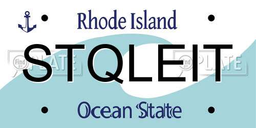 STQLEIT Rhode Island License Plate