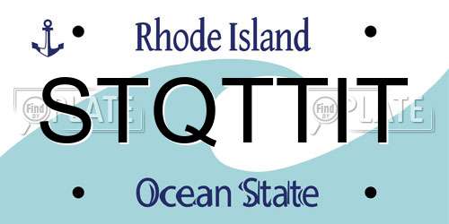 STQTTIT Rhode Island License Plate