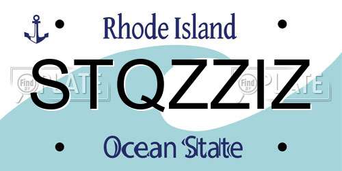 STQZZIZ Rhode Island License Plate