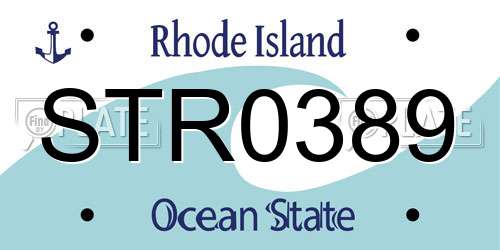 STR0389 Rhode Island License Plate