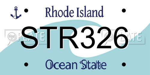 STR326 Rhode Island License Plate