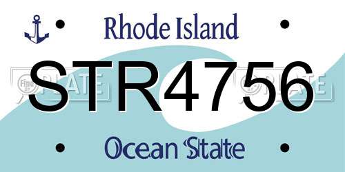 STR4756 Rhode Island License Plate