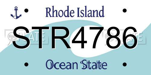 STR4786 Rhode Island License Plate