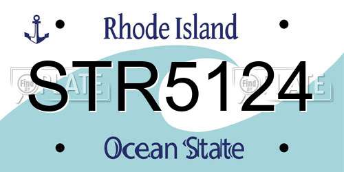 STR5124 Rhode Island License Plate