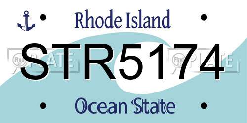 STR5174 Rhode Island License Plate