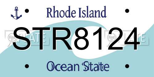 STR8124 Rhode Island License Plate