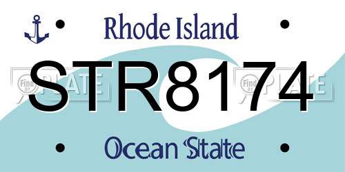 STR8174 Rhode Island License Plate