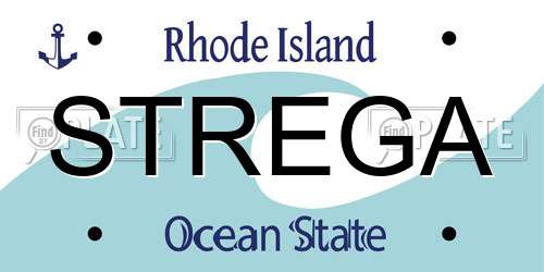 STREGA Rhode Island License Plate