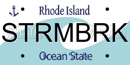 STRMBRK Rhode Island License Plate