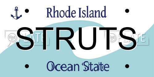 STRUTS Rhode Island License Plate