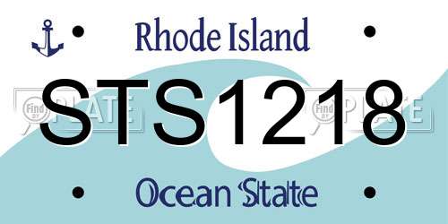 STS1218 Rhode Island License Plate