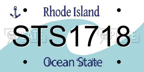 STS1718 Rhode Island License Plate