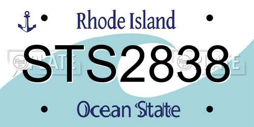 STS2838 Rhode Island License Plate