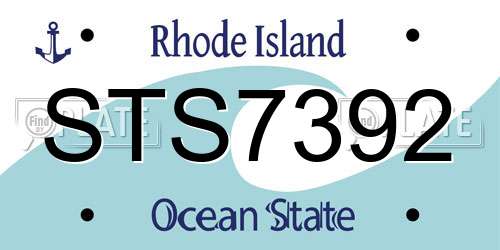 STS7392 Rhode Island License Plate