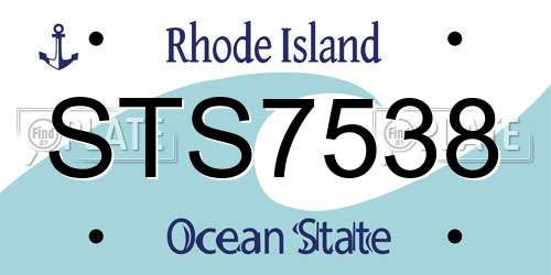 STS7538 Rhode Island License Plate