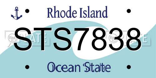 STS7838 Rhode Island License Plate