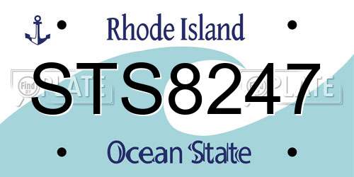 STS8247 Rhode Island License Plate