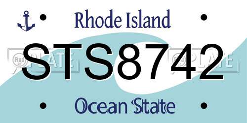 STS8742 Rhode Island License Plate