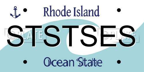 STSTSES Rhode Island License Plate