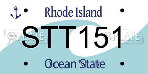 STT151 Rhode Island License Plate