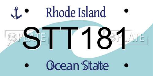 STT181 Rhode Island License Plate