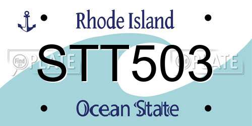 STT503 Rhode Island License Plate