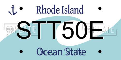 STT50E Rhode Island License Plate