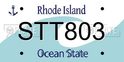 STT803 Rhode Island License Plate