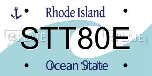 STT80E Rhode Island License Plate