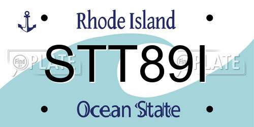 STT89I Rhode Island License Plate