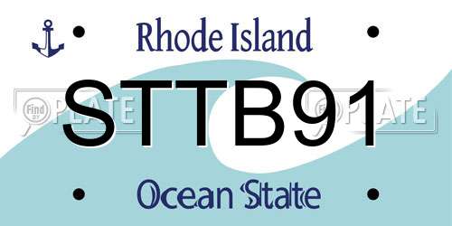 STTB91 Rhode Island License Plate