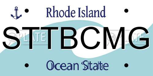 STTBCMG Rhode Island License Plate