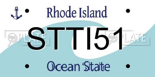 STTI51 Rhode Island License Plate