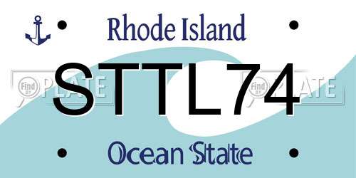 STTL74 Rhode Island License Plate