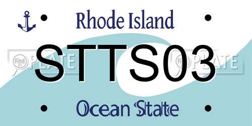 STTS03 Rhode Island License Plate