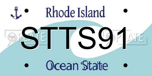 STTS91 Rhode Island License Plate
