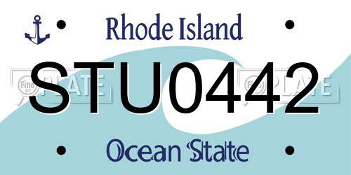 STU0442 Rhode Island License Plate