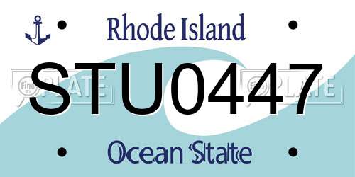 STU0447 Rhode Island License Plate