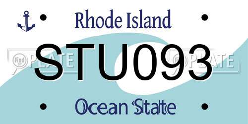 STU093 Rhode Island License Plate